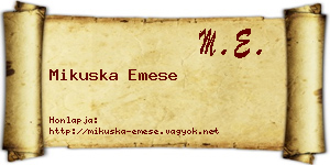Mikuska Emese névjegykártya